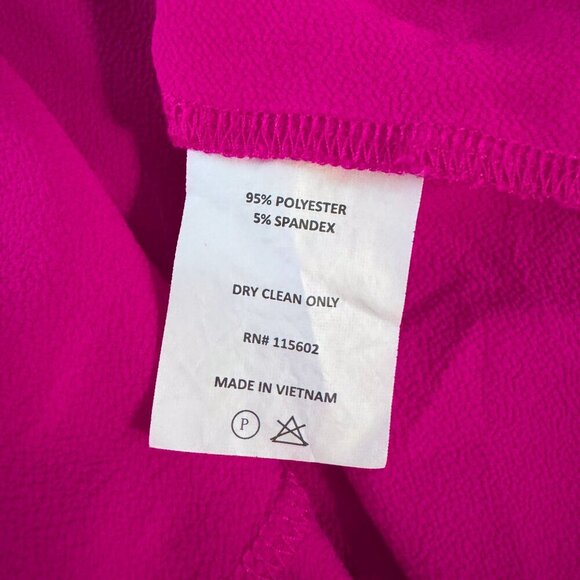 LUSH Hailey Crepe Hot Pink Classic Shift Short Sleeve A-Line Everywhere Dress XL - Picture 4 of 5